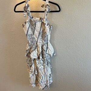 Cotton Rye Outfitters Sleeveless, Smocked, ruffled Boho Dress/ Size small